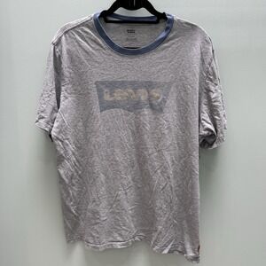 VTG Levi's Men's Grey Blue Relaxed Fit‎ T- Shirt Orange Tag Size Large